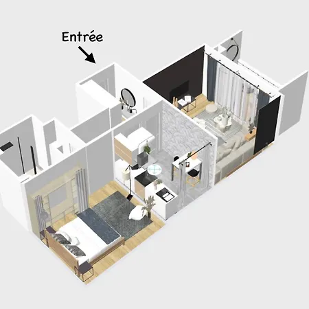 Apartment Le Cocon Blanc - T2 - Parking Prive - Balcon - Nouvelle Ville, Gare Metz