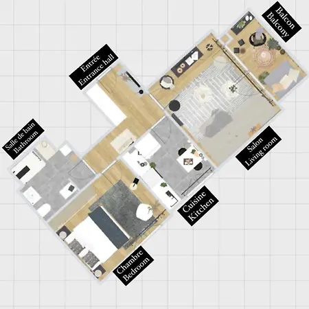 Le Cocon Blanc -t2 Cosy Avec Parking Prive & Balcon - Gare, Nouvelle Apartmán *
