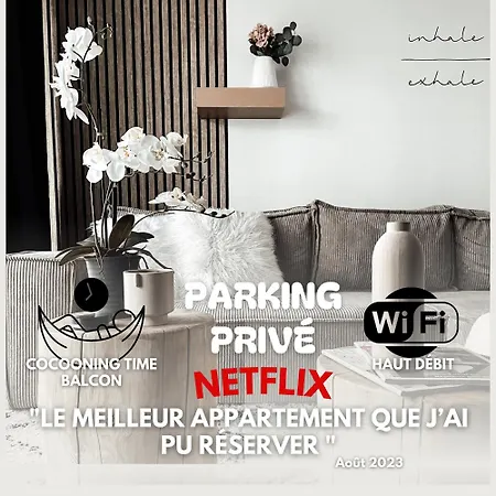 דירה Le Cocon Blanc -t2 Cosy Avec Parking Prive & Balcon - Gare, Nouvelle