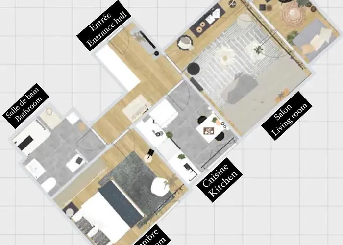 Le Cocon Blanc -t2 Cosy Avec Parking Prive & Balcon - Gare, Nouvelle Apartment *